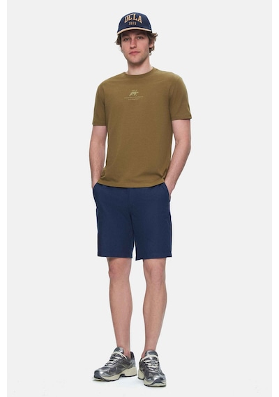 Ucla Fabıo Koyu Yeşil Bisiklet Yaka Baskılı Standard Fit Erkek Tshirt Koyu Yeşil