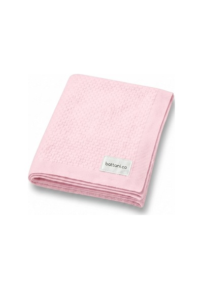 Kız Ve Erkek Bebek Için Triko Örgü Bebek Battaniyesi 85cm X 85cm Minik Kareli Pembe Pembe