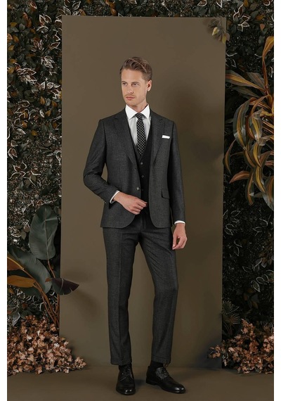 Efor Tk 876 Slim Fit Antrasit Klasik Takım Elbise Antrasit