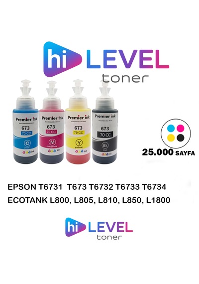Ht-t673x/t664x Hilevel Toner,epson L850 25k Sayfa 4 Renk Cmyk Muadil Kartuş