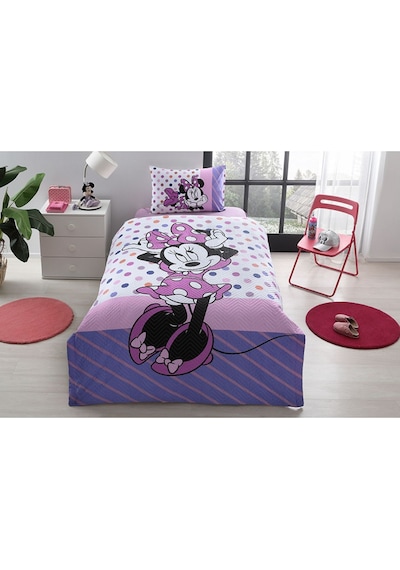 Özdilek Minnie Mouse Trend Tek Kişilik Disney Lisanslı Lastikli Fitted Çarşaf Kapitone Çocuk Nevresi