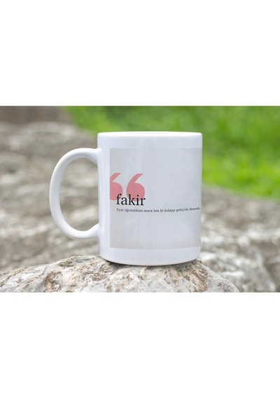 Fakir Tanımı Kupa Bardak Esprili Tanım Tasarım Mizah Severlere Kahve Kupası Beyaz