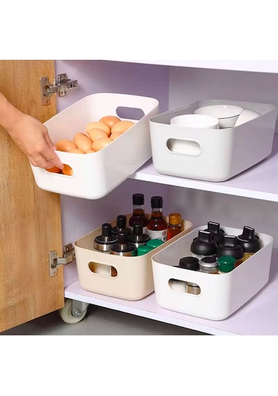 6 Adet 3.5 Lt Dolap Içi, Buzdolabı Düzenleyici, Banyo, Mutfak Organizeri Sepet Beyaz 24cm16cm11cm Pl Diğer