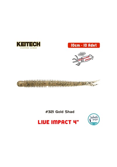 Keitech Live İmpact 10cm 4" 321 Gold Shad Kokulu Silikon Balık