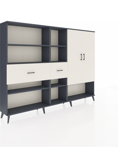 Arges Dolap 10 Raflı 2 Çekmeceli 2 Kapaklı 220x30x163 Antrasit-ay Antrasit-aytaşı Arges Dolap 10 Raflı 2 Çekmeceli 2 Kapaklı 220x30x163 Antrasit-ay Antrasit-aytaşı