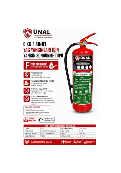6 Kg Araç Yangın Tüpü Kkt Abc Oto Muayene Yangın Söndürücü Güvenlik Ekipmanı