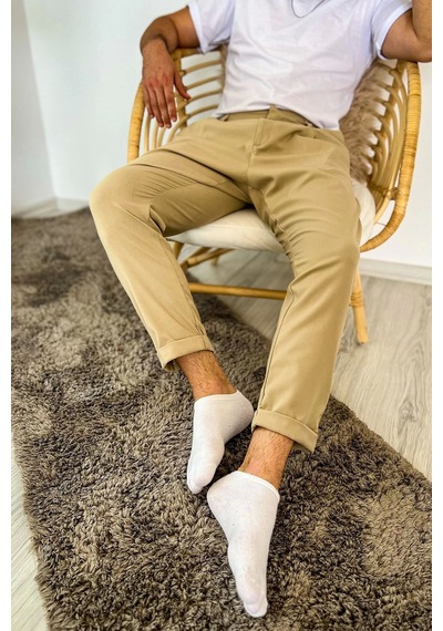 Saklımoda Chekcich Jogger Pantolon Bej Çok Renkli