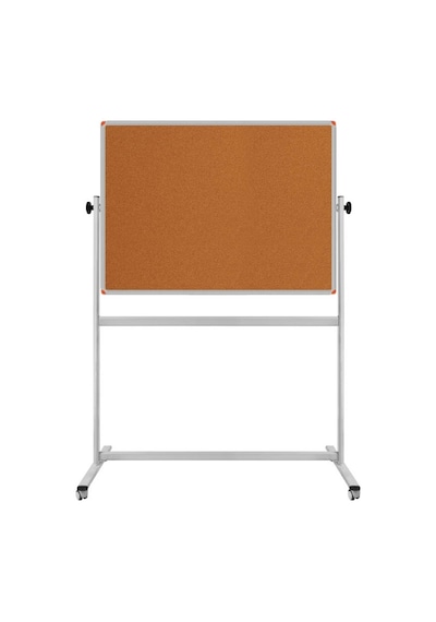Panda 90 x 120 CM Çift Taraflı 360 Dönerli Tekerlekli Mobil Mantar Pano - pan176