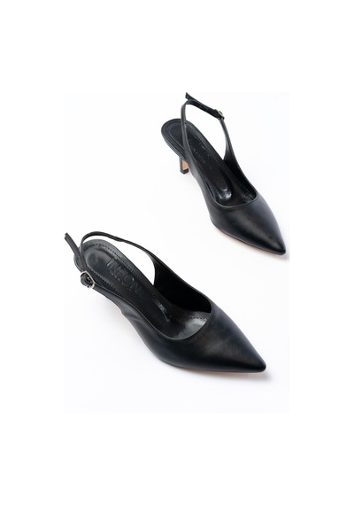 St-1152 Siyah Günlük 7 Cm Topuklu Kadın Ayakkabı