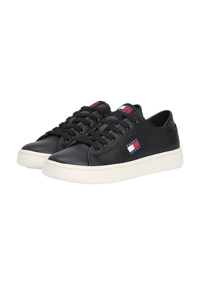 Tommy Hilfiger Kadın Hafif Tabanlı Kort Sneaker - Siyah Triple Black