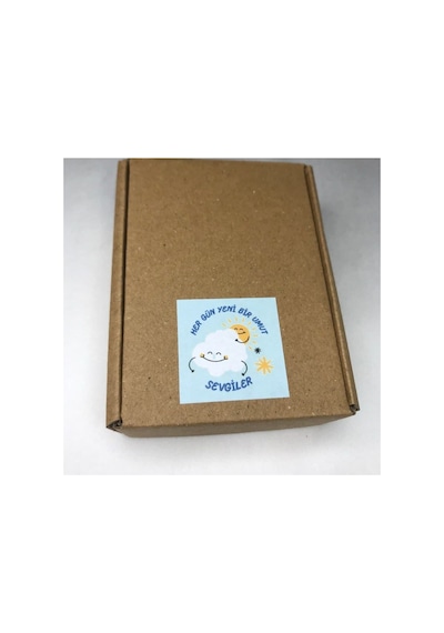3.5 Cm - 40 Adet Her Gün Yeni Bir Umut Sevgiler Etiketi Mat Motive Tebrik Kutlama Mesajları Bulut Çok Renkli