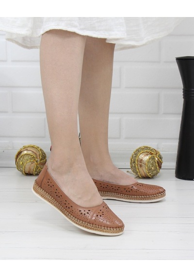 Nesil Shoes Syg P24 Taba Hakiki Deri Kadın Ayakkabı-taba Taba