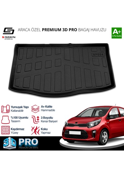 S-dizayn Kia Picanto 3d Pro Bagaj Havuzu 2017 Üzeri A+ Kalite