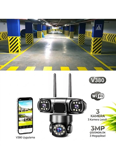 3 Mp Wifi Akıllı Kablosuz Güvenlik Kamerası - Cep Telefonu İzlemeli, Çift Yönlü Sesli Güvenlik Sistemi