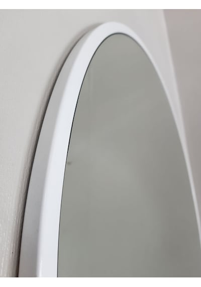Ayna Denizi Circle Eighty White Model Beyaz Renk Metal Çerçeveli Yuvarlak Dekoratif Ayna Beyaz