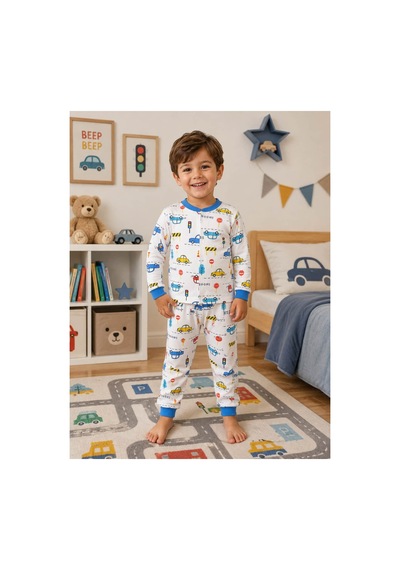 Melfa Erkek Çocuk Pijama Takımı mavi