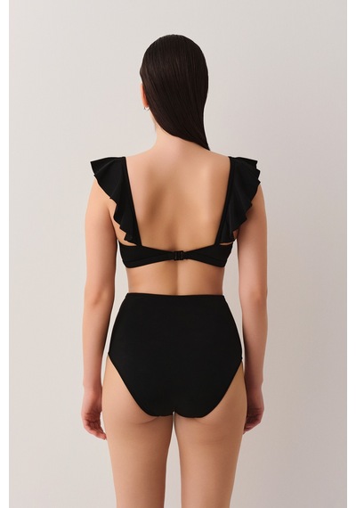 Suwen Volanlı Bralet Bikini Üst Sbn26400012 Siyah