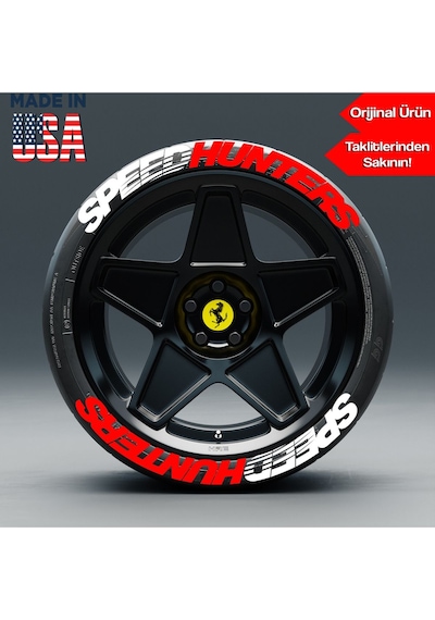 Lastik Yazısı Speedhunters Çift Renk 4 Adet Araç Motorsiklet Lastik Sticker Etiket Made In Usa