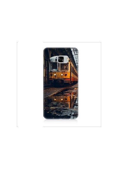 Samsung Galaxy C5 Pro Uyumlu Eski Sarı Tren Desenli Silikon Kılıf