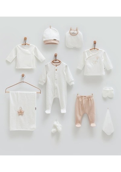 Kıpırık Baby 10'lu Ekru Bebek Hastane Çıkışı Takımı-1133 Ekru