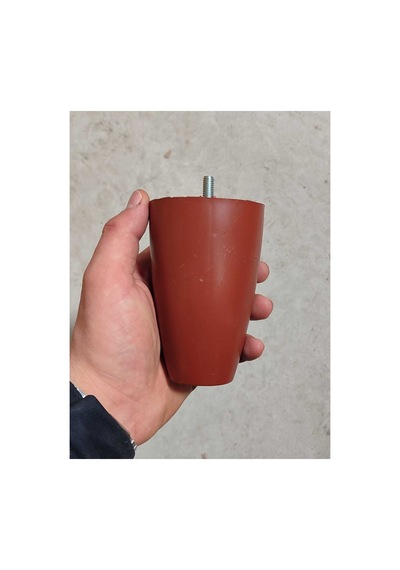 Klc Vidalı Oval Plastik 12 Cm Mobilya Dolap Kanepe Koltuk Baza Yükseltici Ayağı Ayakları Kahverengi Kahverengi