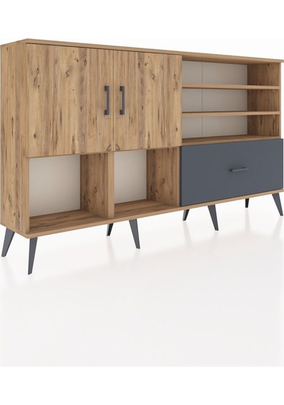 Arges Konsol 7 Raflı Tek Çekmeceli 2 Kapaklı 176x30x99 Çam-çam/antrasit Atlas Çam/antrasıt - Atlas Çam Arges Konsol 7 Raflı Tek Çekmeceli 2 Kapaklı 176x30x99 Çam-çam/antrasit Atlas Çam/antrasıt - Atlas Çam