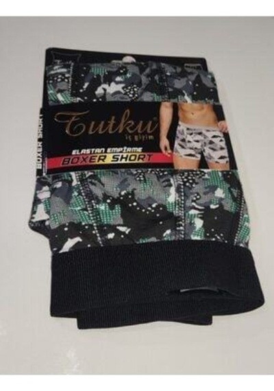 Tutku Erkek Lycralı Desenli Boxer 3 Lü Paket 119 Çok Renkli