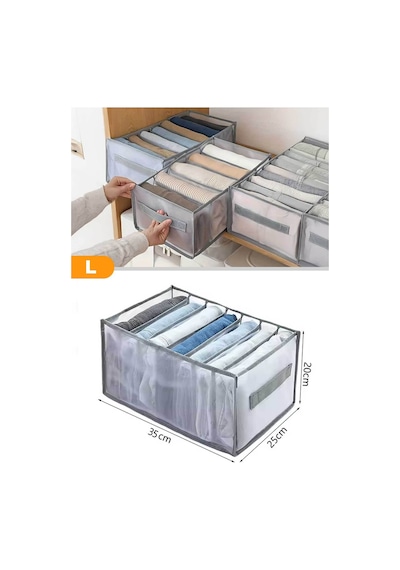 Serstil 7 Gözlü Kulplu Çekmece Içi Düzenleyici Organizer - Large 35x25x20 Çok Renkli