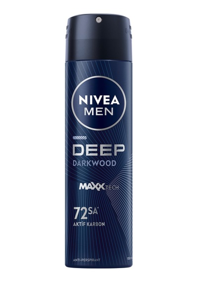 5 Adet Nıvea Men Erkek Sprey Deodorant Deep Darkwood Aktif Karbon 150 Ml