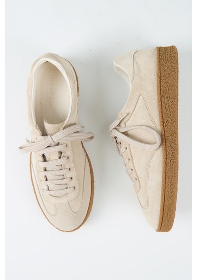 Krahe Palminteri Erkek Hakiki Deri Bağcıklı Bej Sneakers