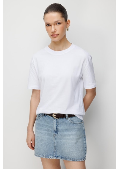 Mixray 48511 Kadın Oversize Basic %100 Pamuk 2 Li T-shirt Kahve Beyaz Kahverengi - Beyaz Mixray 48511 Kadın Oversize Basic %100 Pamuk 2 Li T-shirt Kahve Beyaz Kahverengi - Beyaz