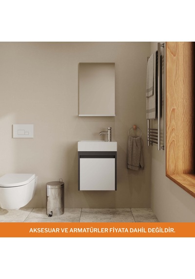 Aqua Bagno Minizia Banyo Dolabı 45 X 26 Cm. Antrasit -beyaz ,lavabo Dahil Abs.50.35.08.01 Antrasit - Beyaz Aqua Bagno Minizia Banyo Dolabı 45 X 26 Cm. Antrasit -beyaz ,lavabo Dahil Abs.50.35.08.01 Antrasit - Beyaz