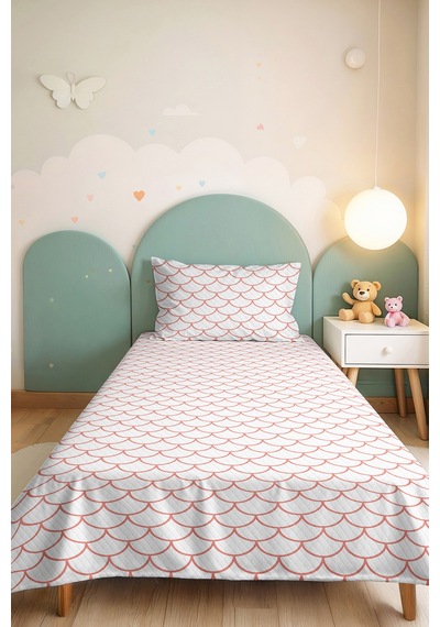 Pembe Geometrik Genç Odası Tek Kişilik Pike Takımı-beyaz Minimal 160x220 Cm Kapitone Yatak Örtüsü Doğal Kahve Tonu