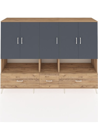 Hyperion Dolap 12 Raflı 3 Çekmeceli 5 Kapaklı 220x44x163 Çam-antr Çam-antrasit/çam Hyperion Dolap 12 Raflı 3 Çekmeceli 5 Kapaklı 220x44x163 Çam-antr Çam-antrasit/çam