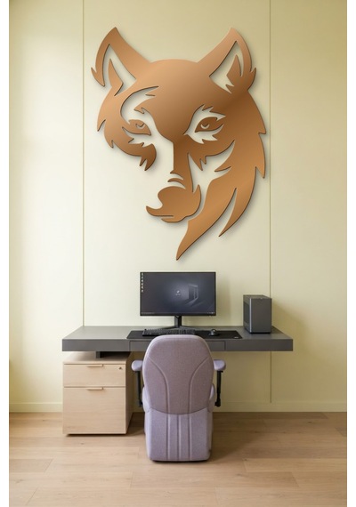 Kurt Metal Duvar Tablosu - Duvar Sanatı - Duvar Dekoru - Bronz