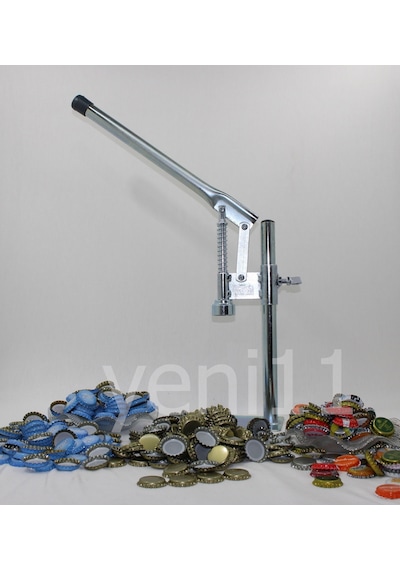 Gazoz Soda Kapağı Kapatma Makinesi 250 Kapak Ayarlanabilen Boy Gümüş