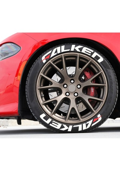 Falken Beyaz Lastik Yazısı 4 Adet 2.5 Cm Otomobil Motosiklet Lastik Jant Arma Sticker Bombtire
