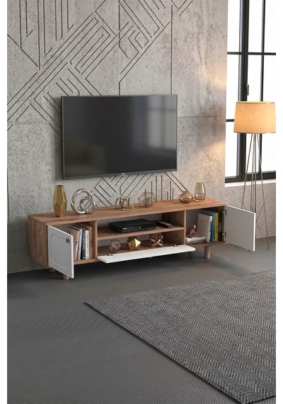 Bohem 180 Cm 3 Kapaklı Tv Ünitesi - Geniş Tv Sehpası - Sunta Çam