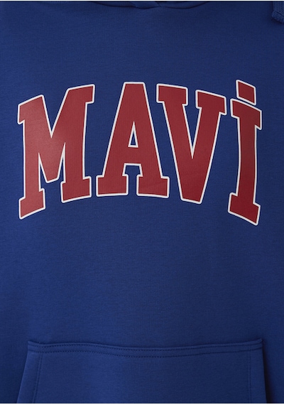 Mavı Logo Kapüsonlu Sweatshırt Derin Lac Mavi