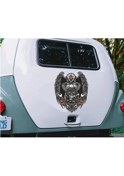 Kartal Beşiktaş V Motor Harlet Davidson Sticker - Araba Oto Motosiklet Karavan Sticker - 00249 30x25 Cm