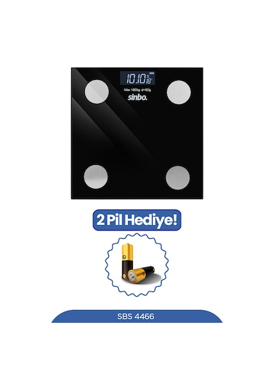 Sinbo Sbs-4466 Akıllı Bluetooth Baskül Vücut Yağ & Bmı Ölçer, Mobil Uygulamalı