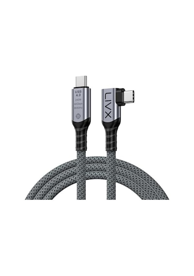 Usb4 Kablo 90 Derece Usb-c To Usb-c 40gbps Veri Aktarım, 240w Pd Hızlı Şarj, 8k 60hz Görüntü Desteği, Thunderbolt 3/4 İle Uyumlu, Örgülü Dayanıklı Şarj Ve Data Kablosu Klv-y Usb4 Kablo 90 Derece Usb-c To Usb-c 40gbps Veri Aktarım, 240w Pd Hızlı Şarj, 8k 60hz Görüntü Desteği, Thunderbolt 3/4 İle Uyumlu, Örgülü Dayanıklı Şarj Ve Data Kablosu Klv-y