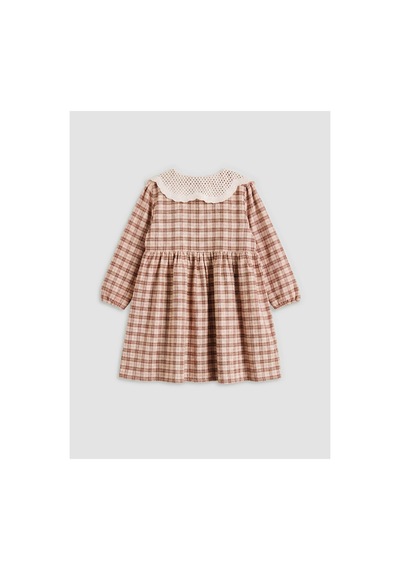 LC Waikiki Alıta Cıty Farkıyla Lcw Kids Bej Ekose Kız Çocuk Elbise Bej - 928242516 Bej