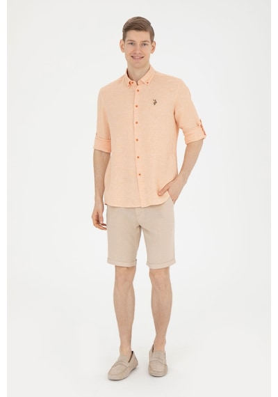 U.s. Polo Assn. Erkek Kiremit Gömlek Desenli 50283423-vr031 Kırmızı