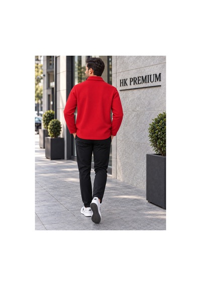 Hk Premium Erkek Gri Double Face Pike Gömlek Ceket Regular Fit, Çıtçıtlı, Uzun Kollu, Smart Casual Kırmızı Hk Premium Erkek Gri Double Face Pike Gömlek Ceket Regular Fit, Çıtçıtlı, Uzun Kollu, Smart Casual Kırmızı