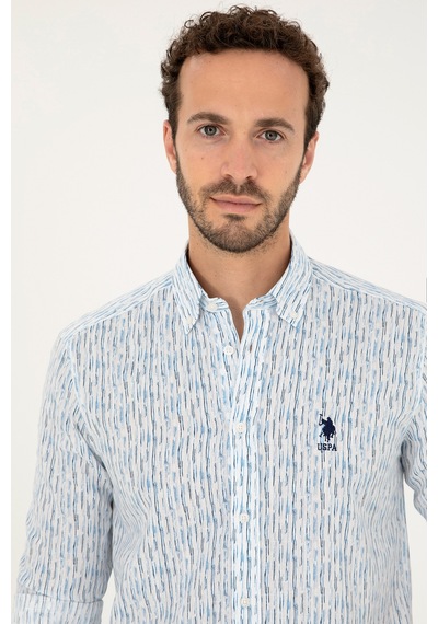 U.s. Polo Assn. Erkek Açık Mavi Gömlek Desenli 50282825-vr003 Açık Mavi