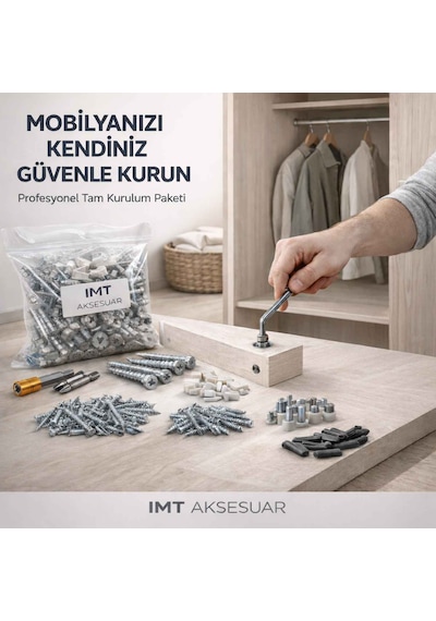 500 Parça Profesyonel Modüler Mobilya Montaj Seti -Mobilyalarla Uyumlu Minifix Montaj Ekipmanları