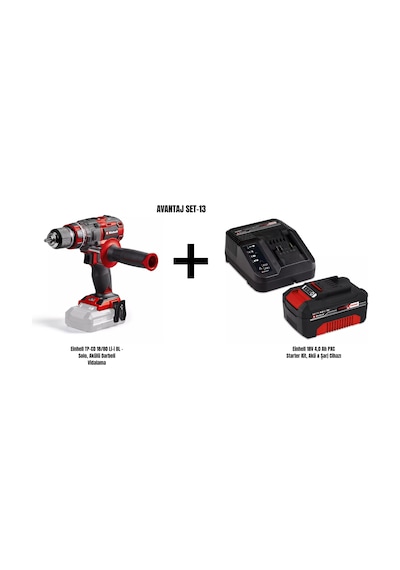 Einhell Set-13 Einhell Tp-cd 18/80 Li-i Bl Akülü Darbeli Vidalama+einhell 18v 4,0 Ah Pxc Starter Kit, Akü & Şarj Cihazı Einhell Set-13 Einhell Tp-cd 18/80 Li-i Bl Akülü Darbeli Vidalama+einhell 18v 4,0 Ah Pxc Starter Kit, Akü & Şarj Cihazı