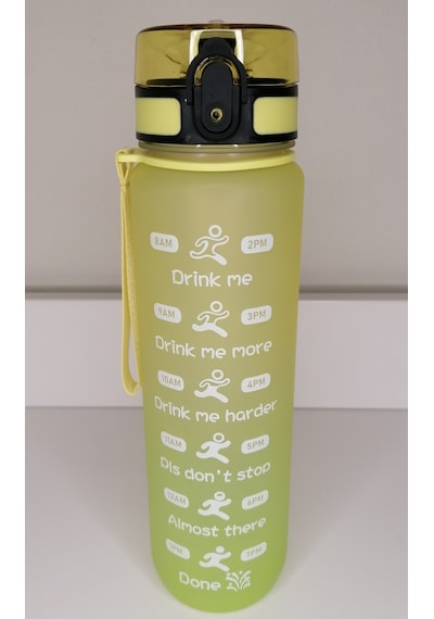 Shop-Set 1000 ML Tritan Motivasyonlu Su Matarası Neon Sarı