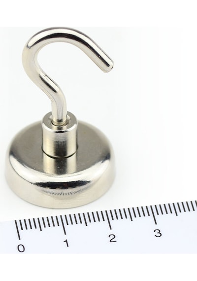 25 MM Pot Mıknatıs - Güçlü Neodyum Askı Kanca Mıknatıs